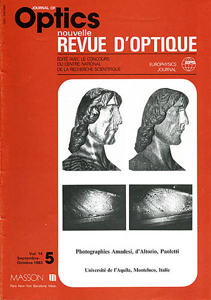 1983 - cover Journal of Optics